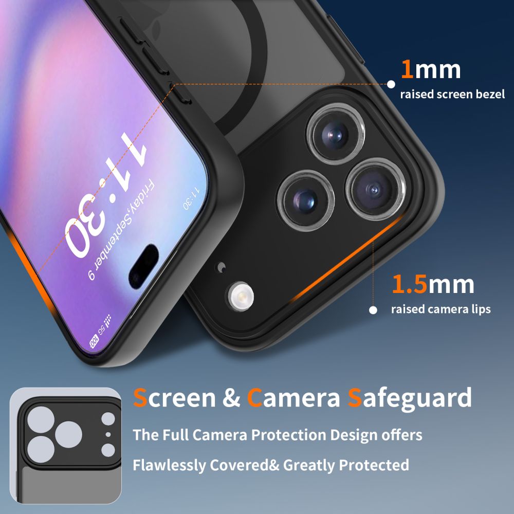 Tech-Protect BasicMag Magnētiskais viedtālruņa apvalks iPhone 17 Pro Max - Matēts melns