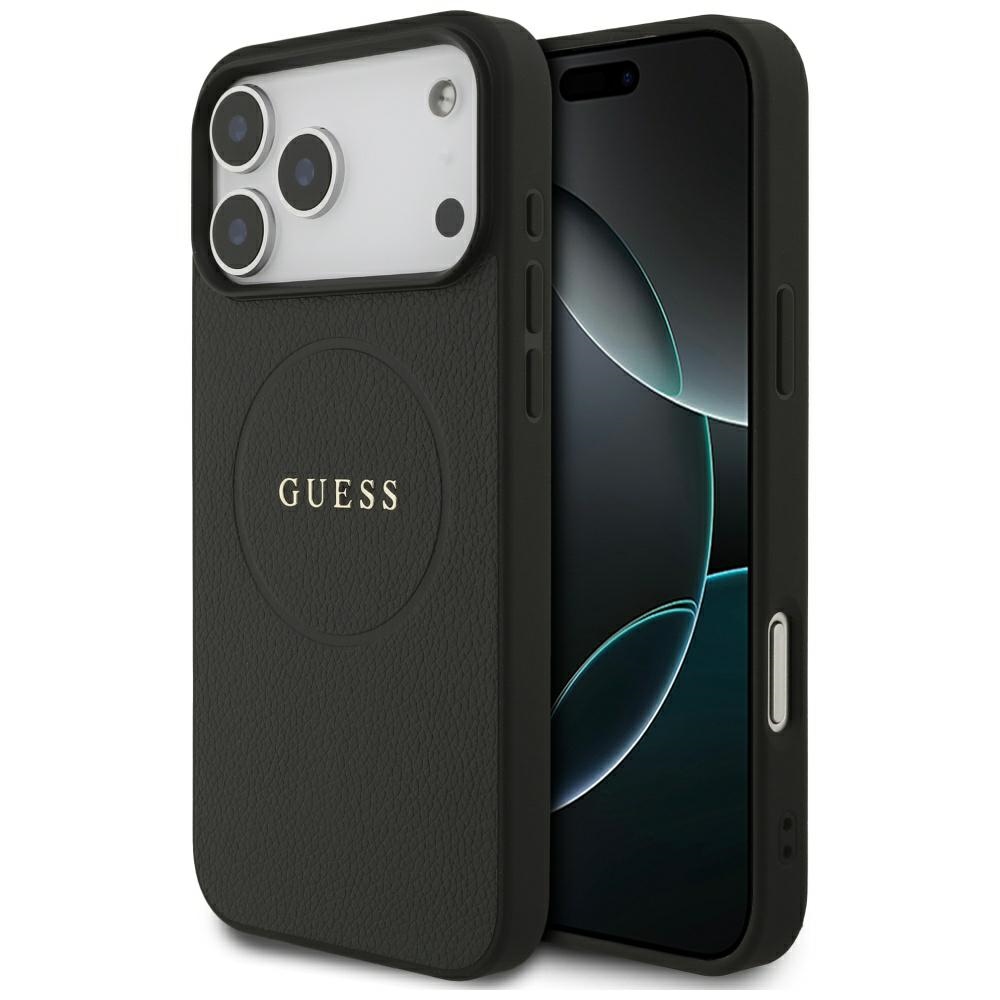 Guess Graudainais Gredzena Magnētiskais viedtālruņa apvalks iPhone 17 Pro Max - melna