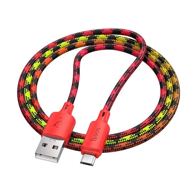 Kabelis USB A uz Micro USB Hoco 2,4A 1 m gradienta sarkana