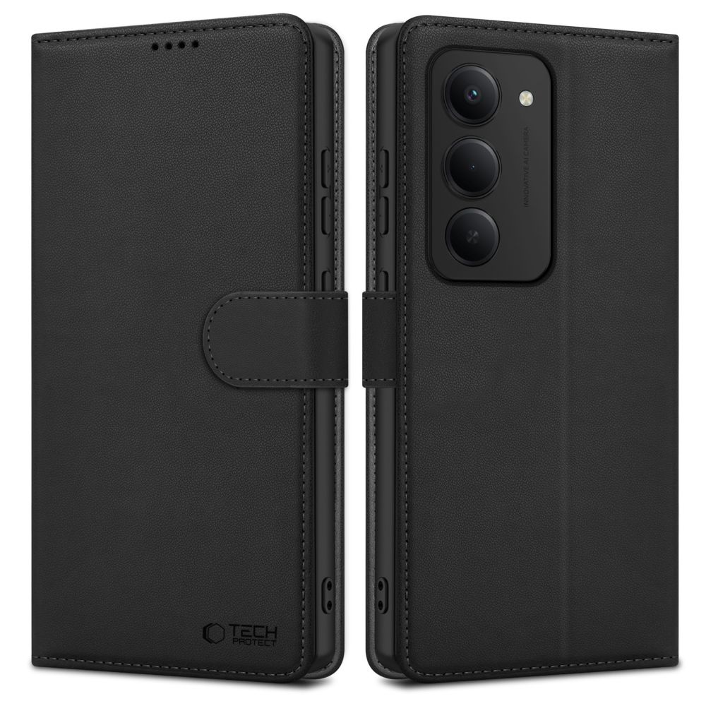 Tech-Protect Wallet viedtālruņa apvalks Xiaomi Redmi 15 4G / 5G - melns