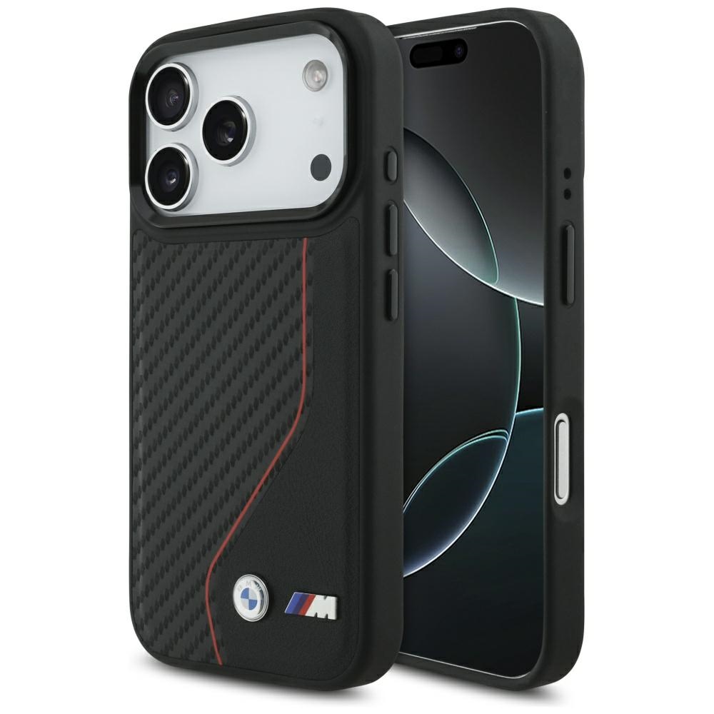 BMW M Carbon Line & Logo MagSafe viedtālruņa apvalks iPhone 17 Pro - sarkans