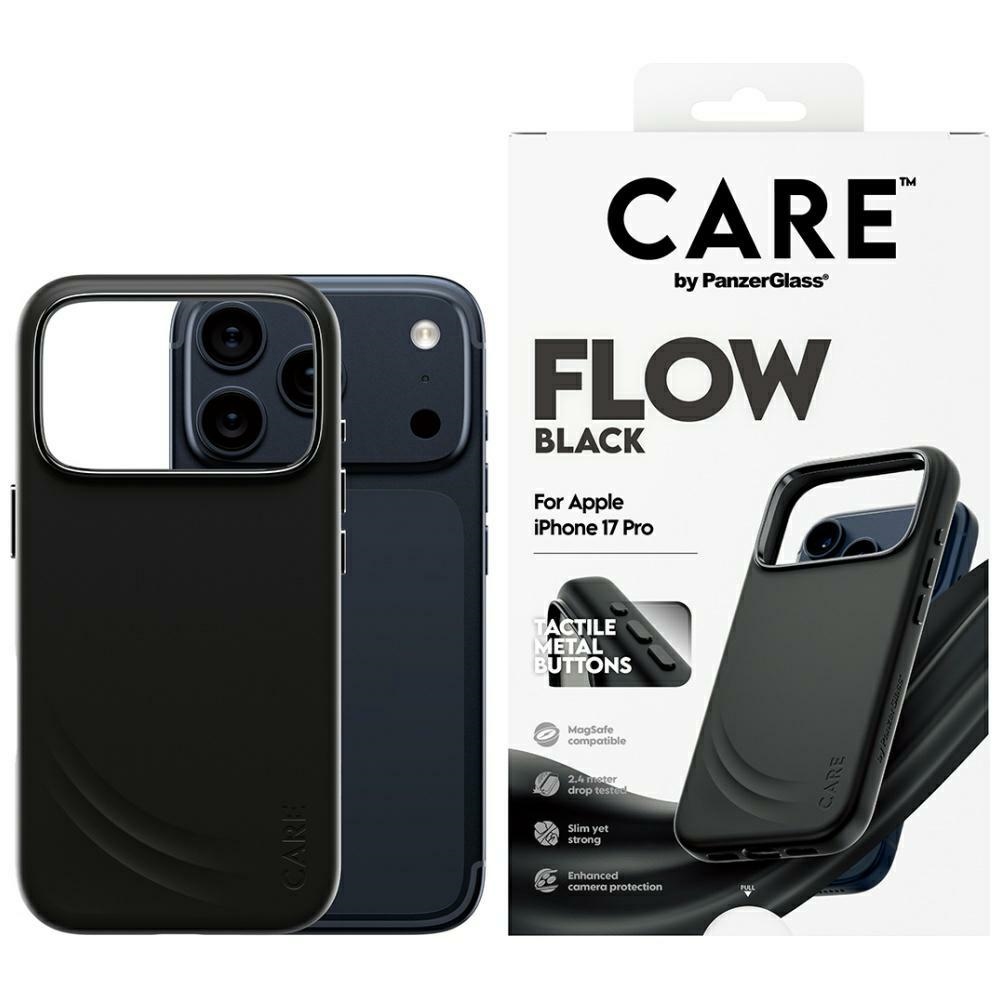 CARE by PanzerGlass Funkcionālais FLOW Magnētiskais viedtālruņa apvalks iPhone 17 Pro - Melns