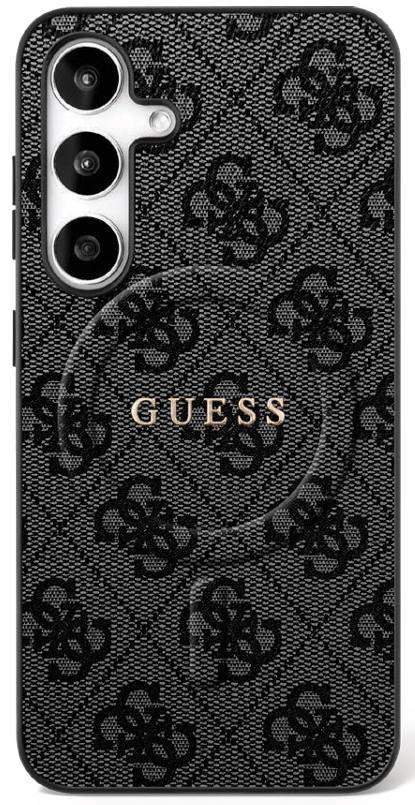 Guess 4G Ring Classic Logo Magnētiskais viedtālruņa apvalks Samsung Galaxy S25 FE - melna
