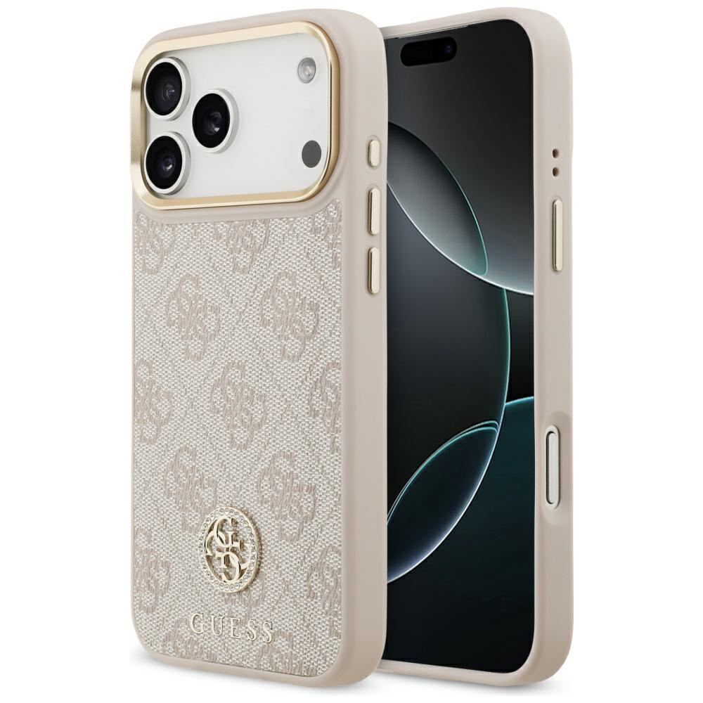 Guess 4G Strass Logo magnētiskais viedtālruņa apvalks iPhone 17 Pro Max - rozā