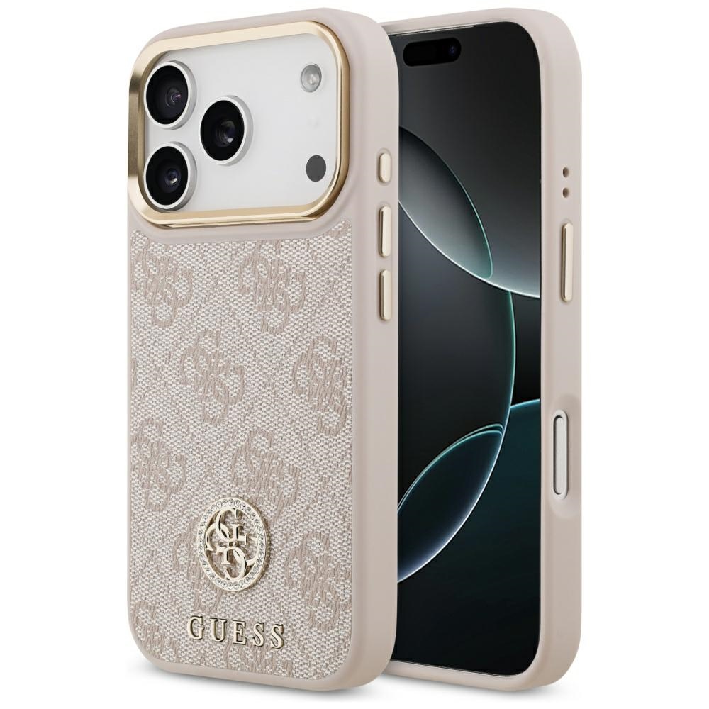 Guess 4G Strass Logo magnētiskais viedtālruņa apvalks iPhone 17 Pro - rozā