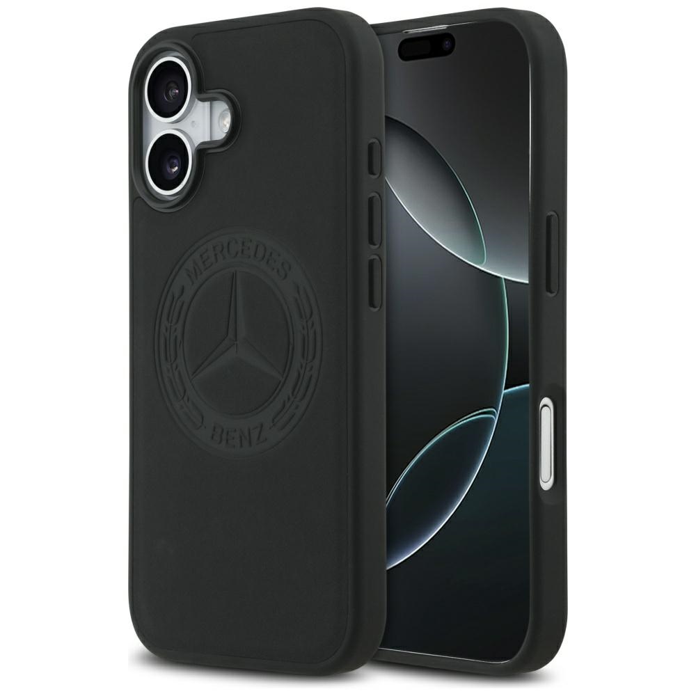 Mercedes Ādas Vintage Logo Magnētiskais Viedtālruņa apvalks iPhone 17 - Melns