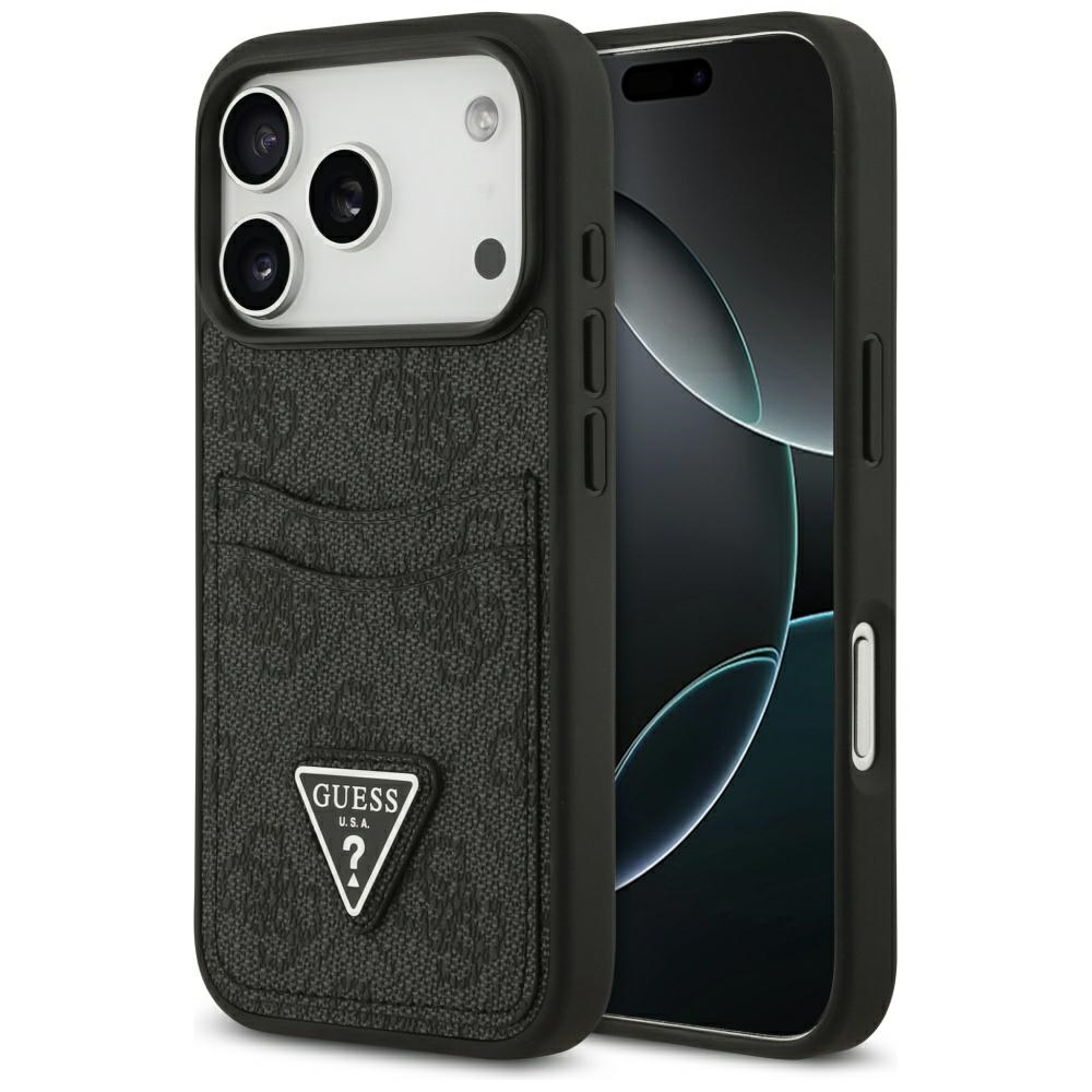 Guess 4G Nauble Card Triangle apvalks iPhone 17 Pro - melns