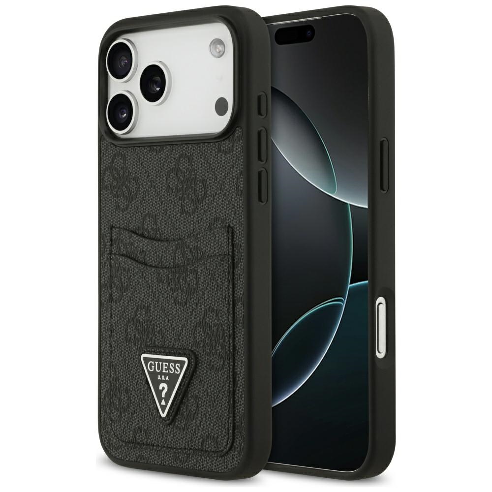 Guess 4G Nauble Card Triangle apvalks iPhone 17 Pro Max - melns