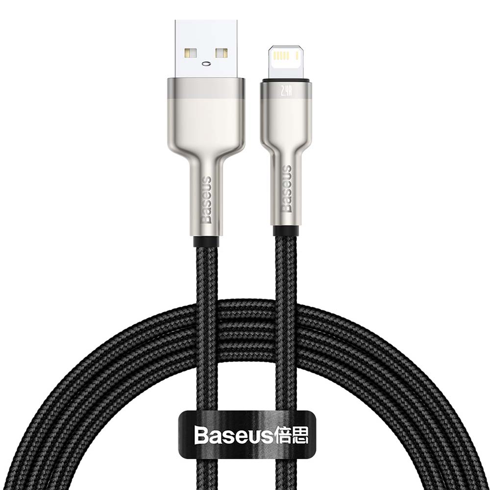 Baseus kabelis Cafule Metal USB - Lightning 1,0 m 2,4A melns