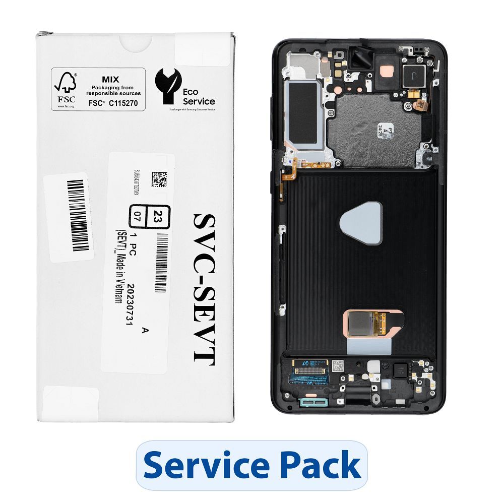 ServicePack LCD displejs SAMSUNG S21 Plus G996B GH82-27268A Melna