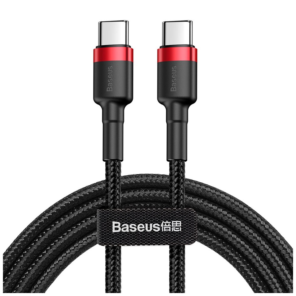 Baseus kabelis Cafule PD USB-C - USB-C 1,0 m sarkans-melns 60W