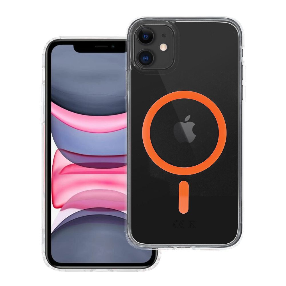 Drop Glue Colorful Ring Mag Cover saderīgs ar MagSafe IPHONE 11 oranžs