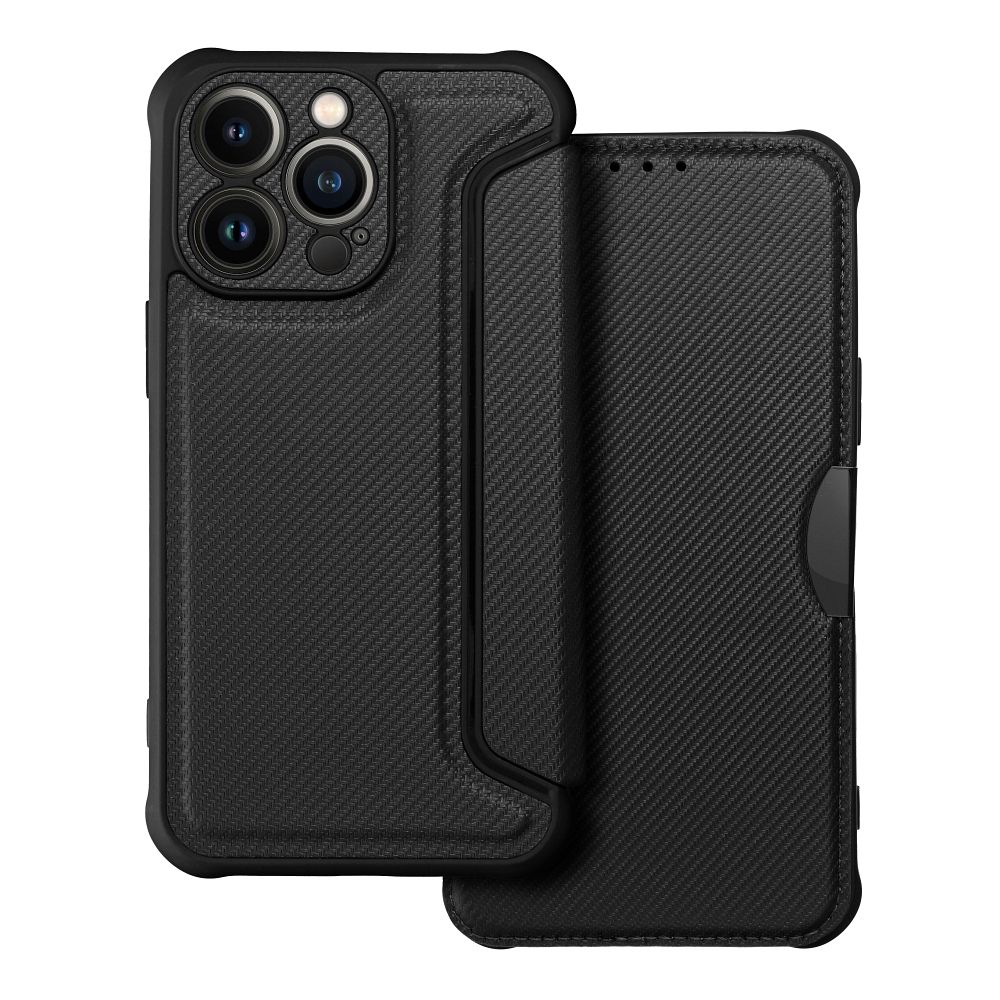 RAZOR grāmatas tipa viedtālruņa apvalks iPhone 13 Pro melns