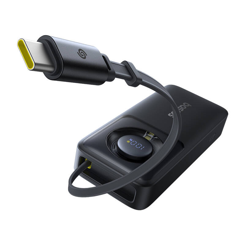 Portatīvais lādētājs Baseus OS Free2Pull 10000mAh 30W + kabelis (melns)