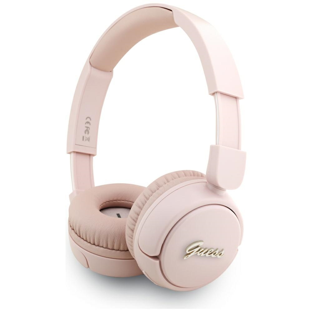 Guess bezvadu austiņas BT HEADPHONES SCRIPT METAL LOGO rozā