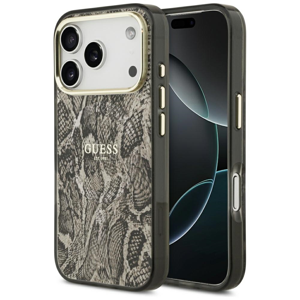 Guess Python Pattern Magnētiskais apvalks iPhone 17 Pro (m) - brūns