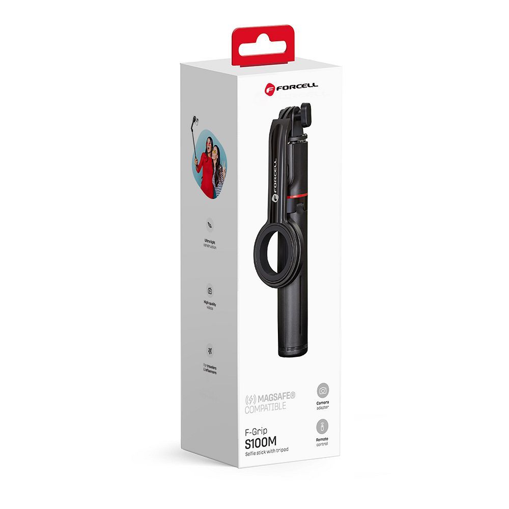 FORCELL F-GRIP MagSelfie S100M Selfie statīvs ar bezvadu tālvadību melns