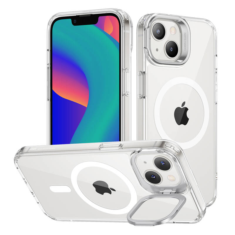ESR Classic Kickstand viedtālruņa apvalks ar HaloLock iPhone 14 Plus (caurspīdīgs)