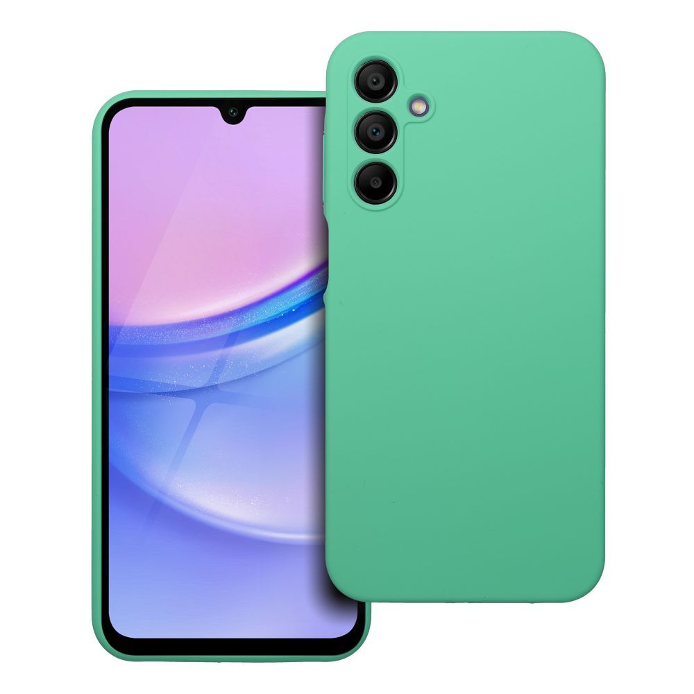 Viedtālruņa apvalks silikona 2mm SAMSUNG A15 5G / A15 4G mentola zaļais