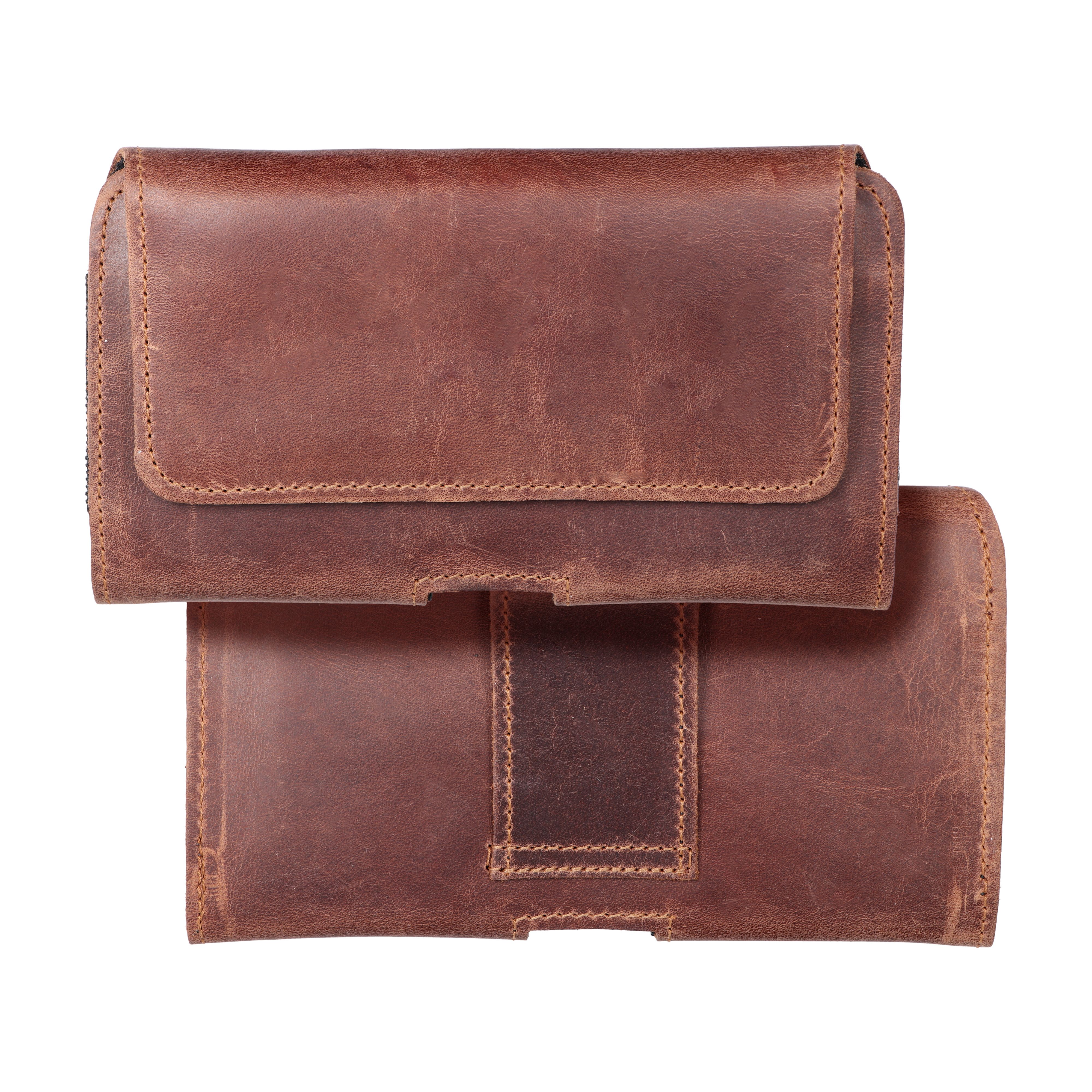 ROYAL Crazy Horse universāls horizontāls ādas jostas apvalks izmērs L IPHONE 12 / 12 PRO / 13 / 13 PRO / 14 / 14 PRO / SAMSUNG S10 / S20 / S21 / A40 / HUAWEI P8 LITE / P30 / P40 / P9 LITE brūns