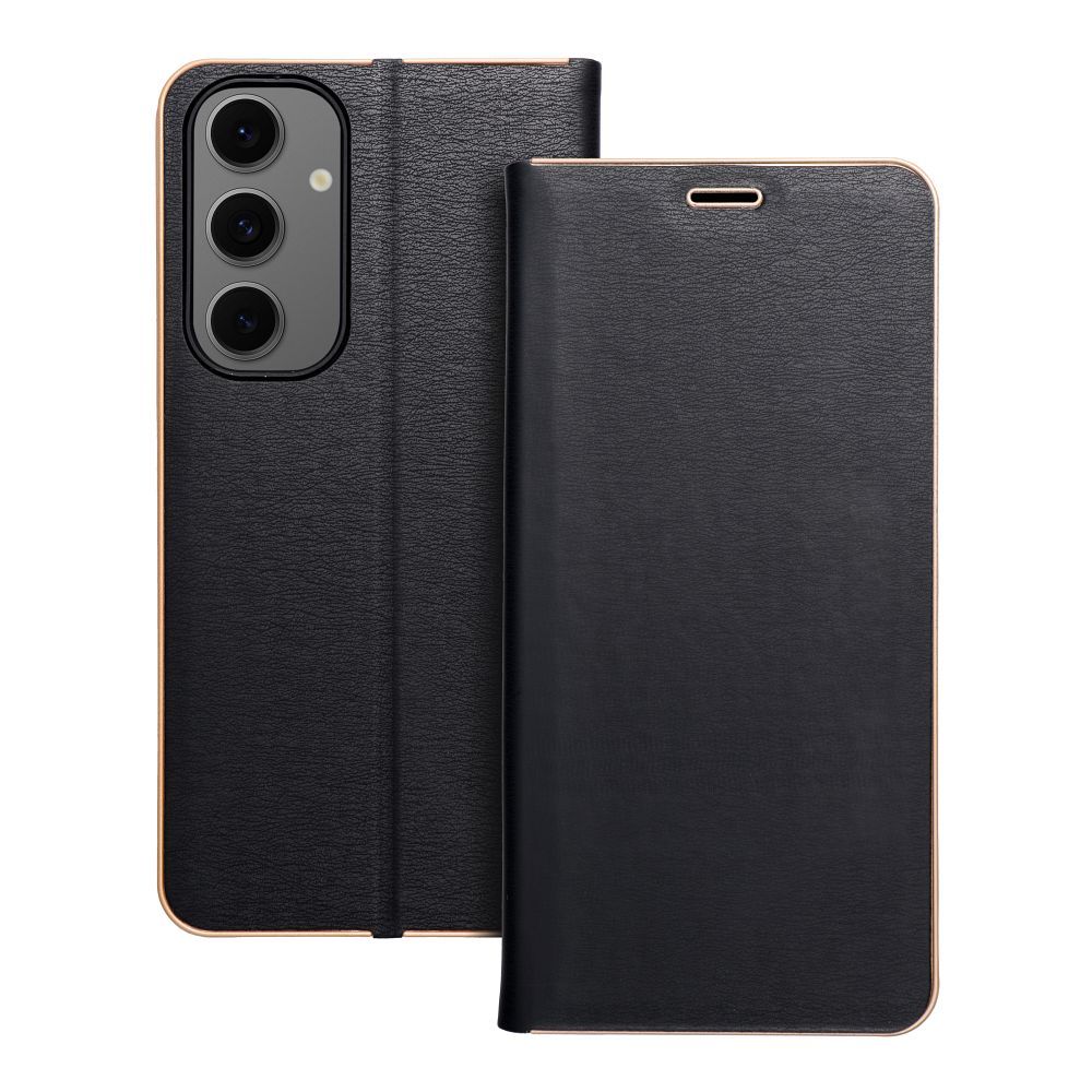 LUNA Book Gold viedtālruņa apvalks SAMSUNG S24 FE melns