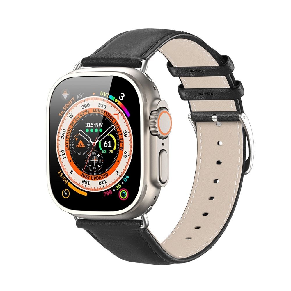 DUX DUCIS siksniņa YS dabīgās ādas Apple Watch 38 / 40 / 41 mm melna