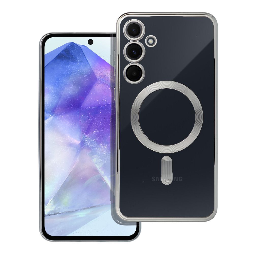 ELECTRO MAG COVER magnētiskais viedtālruņa apvalks, savietojams ar MagSafe, paredzēts SAMSUNG A55, sudrabains