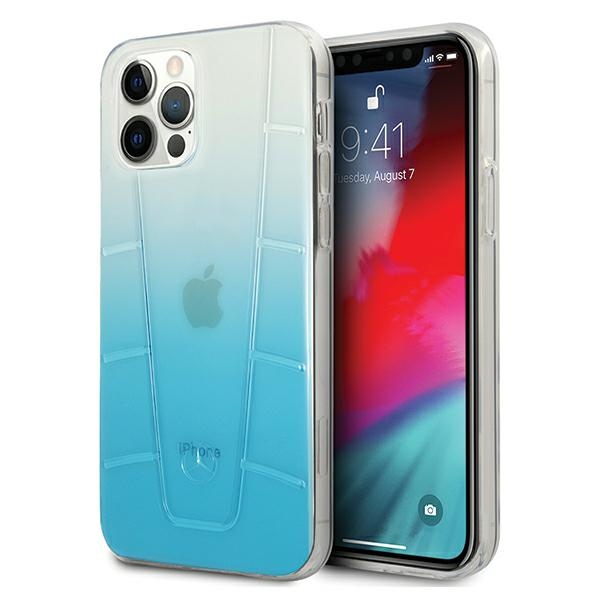 Mercedes Transparent Line viedtālruņa apvalks iPhone 12 / iPhone 12 Pro - zils