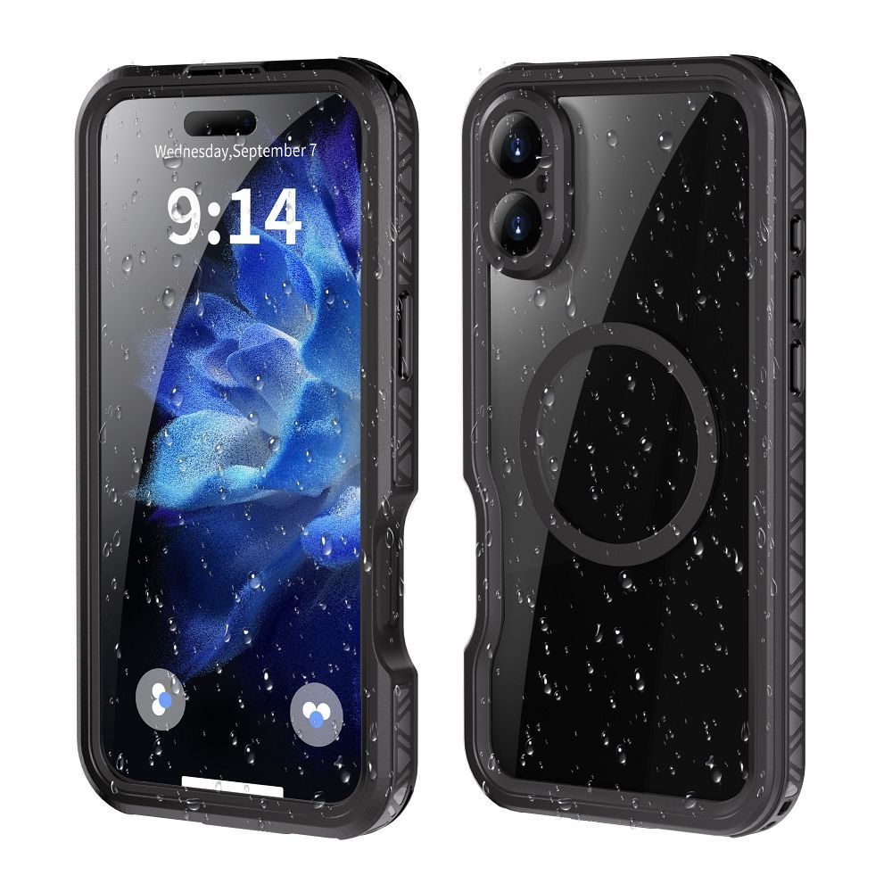 Ūdensnecaurlaidīgs apvalks SHELLBOX GT saderīgs ar MagSafe IPHONE 16 Plus melns