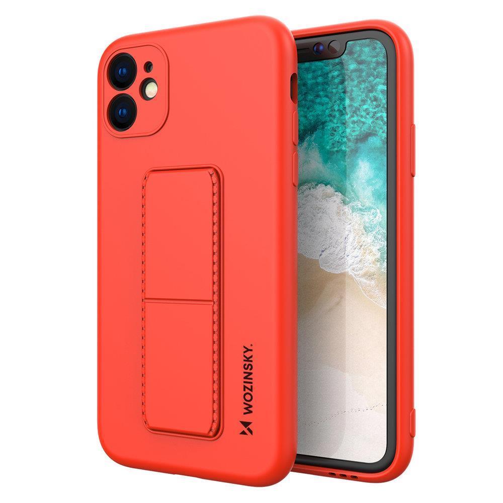 Wozinsky Kickstand Case silikona viedtālruņa apvalks ar statīvu iPhone 11 Pro Max sarkana