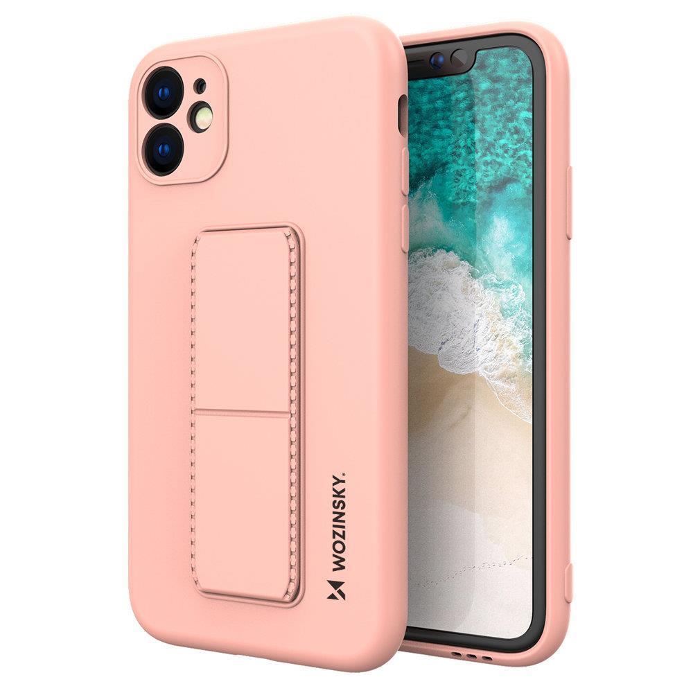 Wozinsky Kickstand Case iPhone 11 Pro Max silikona viedtālruņa apvalks ar statīvu rozā