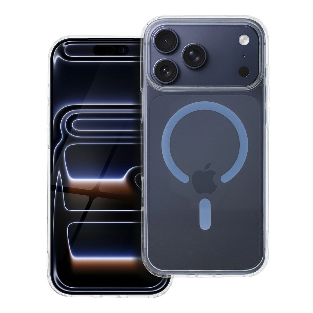 Drop Glue Krāsains Gredzens Magnētiskais Viedtālruņa apvalks saderīgs ar MagSafe IPHONE 17 Pro Max gaiši zila