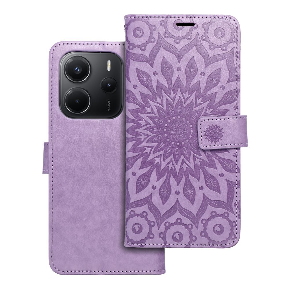 MEZZO grāmatas apvalks XIAOMI Redmi Note 14 5G mandala violeta