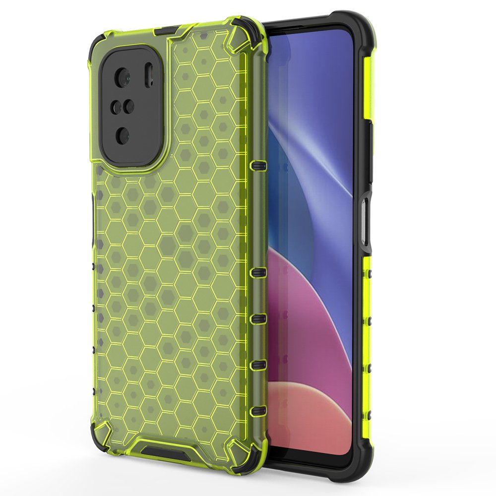 Honeycomb apvalks bruņu apvalks ar TPU buferi Xiaomi Redmi K40 Pro+ / K40 Pro / K40 / Poco F3 zaļš