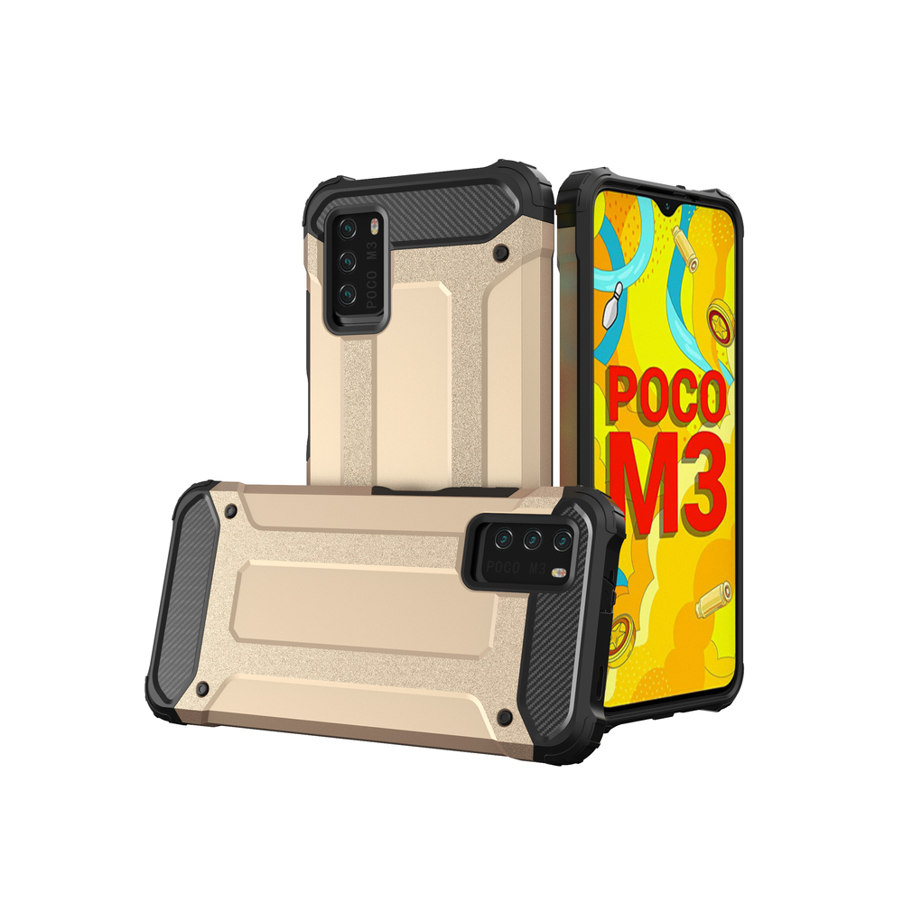 Hybrid Armor Case izturīgs aizsargapvalks Xiaomi Redmi Note 10 5G / Poco M3 Pro zelta