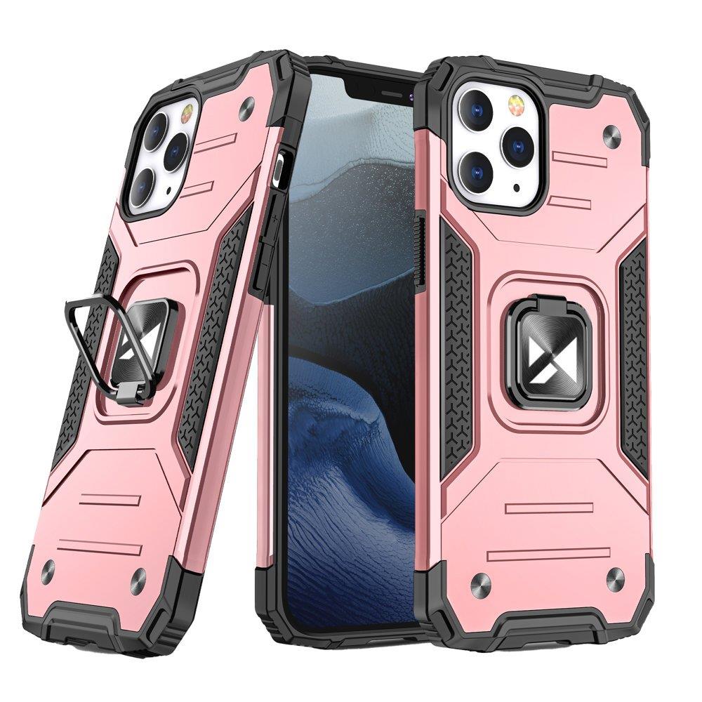 Wozinsky Ring Armor Case statīvs izturīgs aizsargvāks iPhone 13 Pro Max rozā zelts