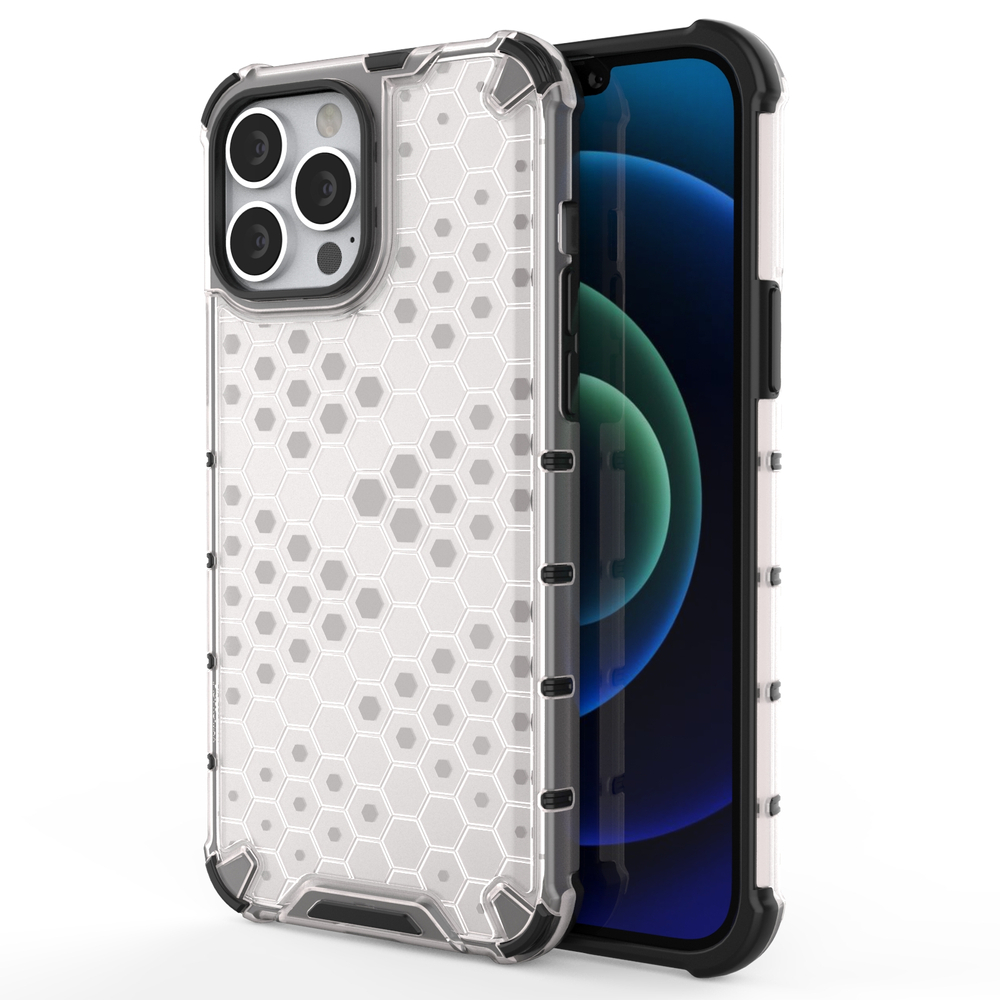 Honeycomb Case bruņu vāks ar TPU buferi iPhone 13 Pro Max caurspīdīgs