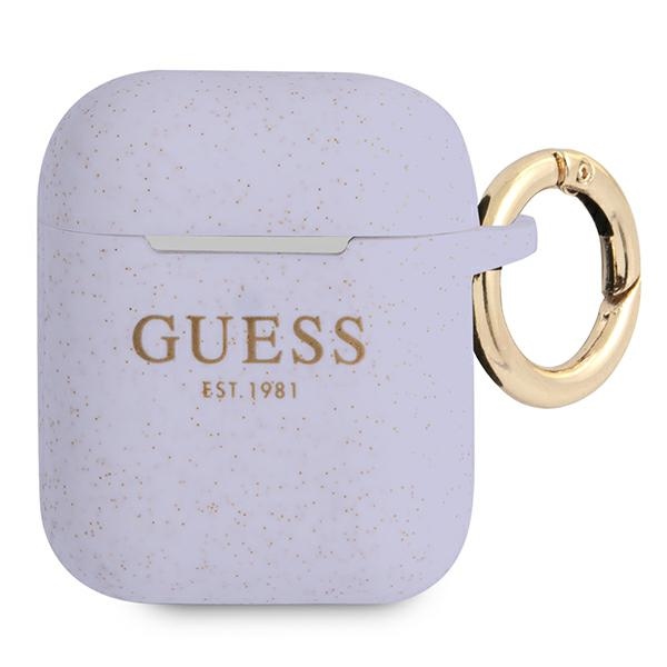 Guess GUA2SGGEU AirPods apvalks violeta/violeta Silikons Spīdumi