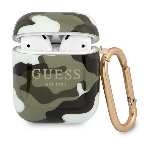 Guess GUA2UCAMA AirPods apvalks zaļa/haki Camo kolekcija