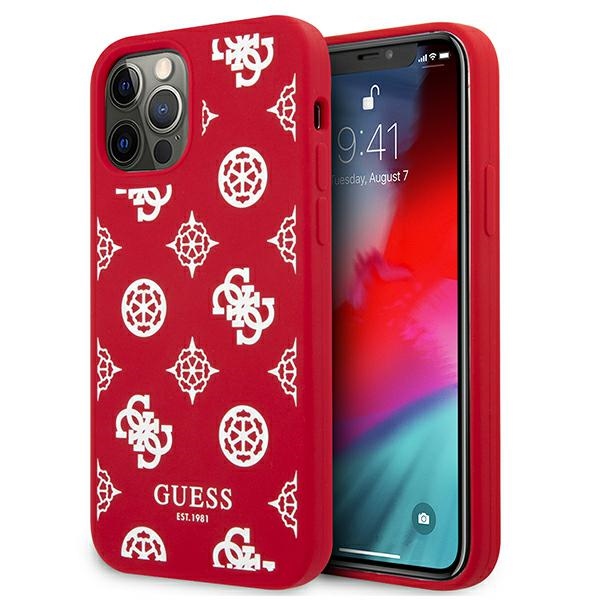 Guess GUHCP12LLSPEWRE iPhone 12 Pro Max 6.7" sarkans/sarkans cietais apvalks Peonijas kolekcija