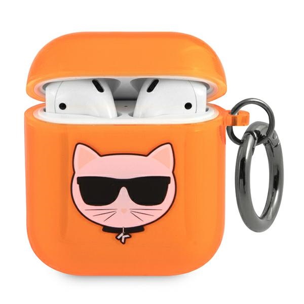 Karl Lagerfeld Choupette AirPods apvalks 1/2 - oranžs