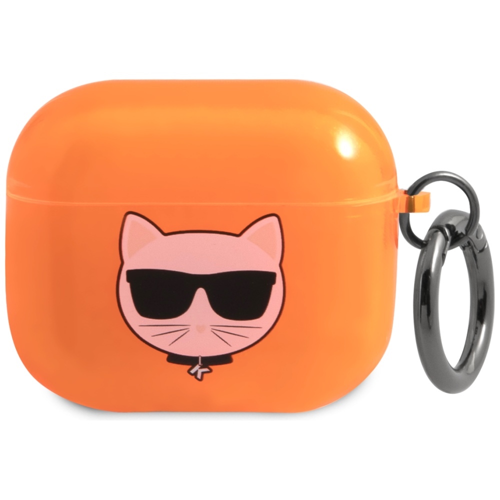 Karl Lagerfeld Choupette AirPods apvalks 3 - oranžs
