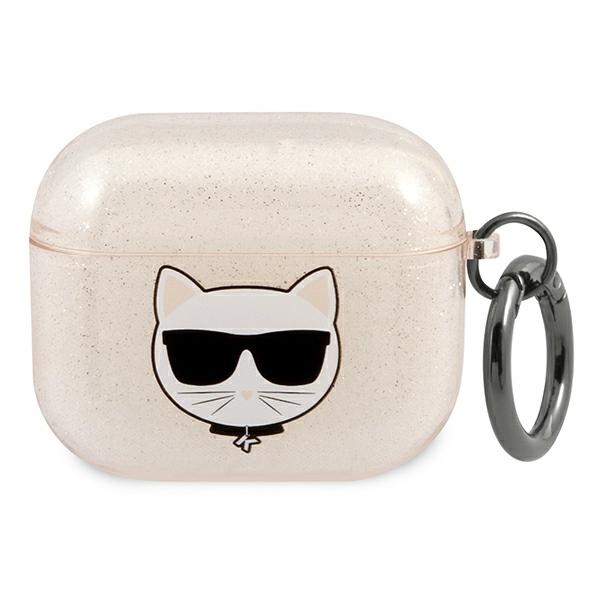Karl Lagerfeld Glitter Choupette AirPods apvalks 3 - zelts