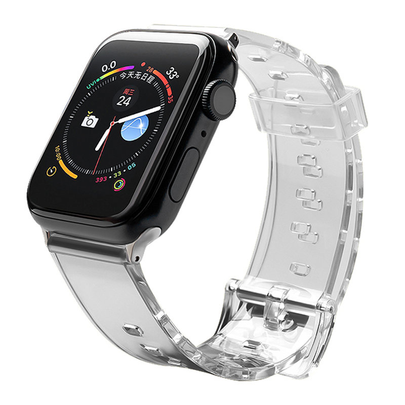 Silikona siksniņa aproce aproce siksniņa gaisma Apple Watch 38 / 40 mm - melns