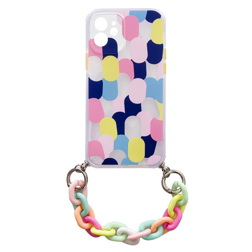 Color Chain Case gēla elastīgs elastīgs apvalks ar ķēdītes piekariņu iPhone 8 Plus / iPhone 7 Plus daudzkrāsains