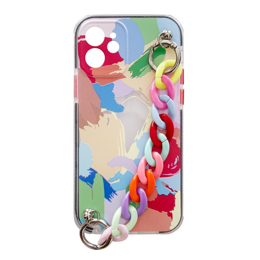 Color Chain Case gēla elastīgs elastīgs apvalks ar ķēdes kulonu Samsung Galaxy A32 5G daudzkrāsains (4)