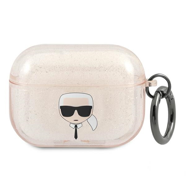 Karl Lagerfeld Spīguļu Karla Galvas Apvalks AirPods Pro - zelta