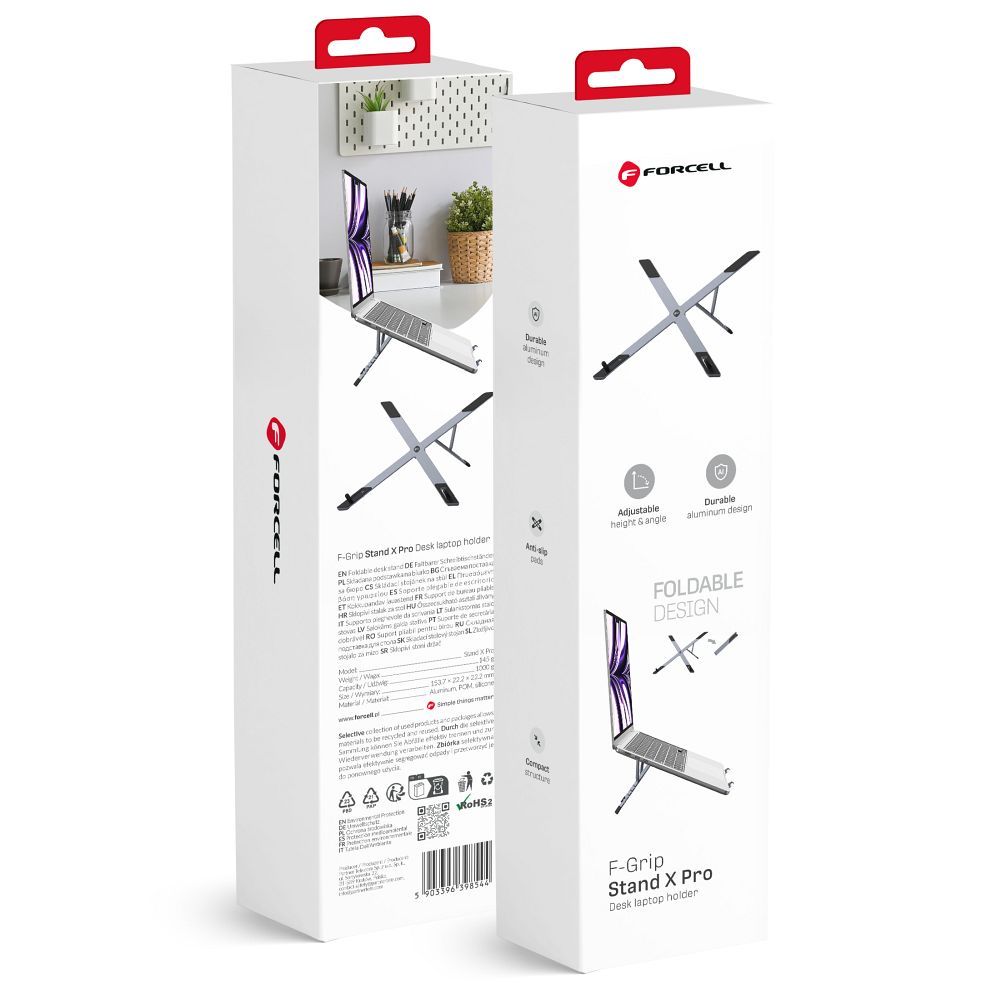FORCELL F-GRIP Fold Stand X Pro galda turētājs - pelēks