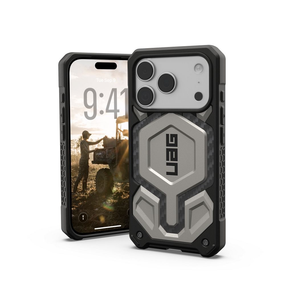 UAG Urban Armor Gear viedtālruņa apvalks MONARCH PRO saderīgs ar MagSafe iPhone 17 Pro titāns