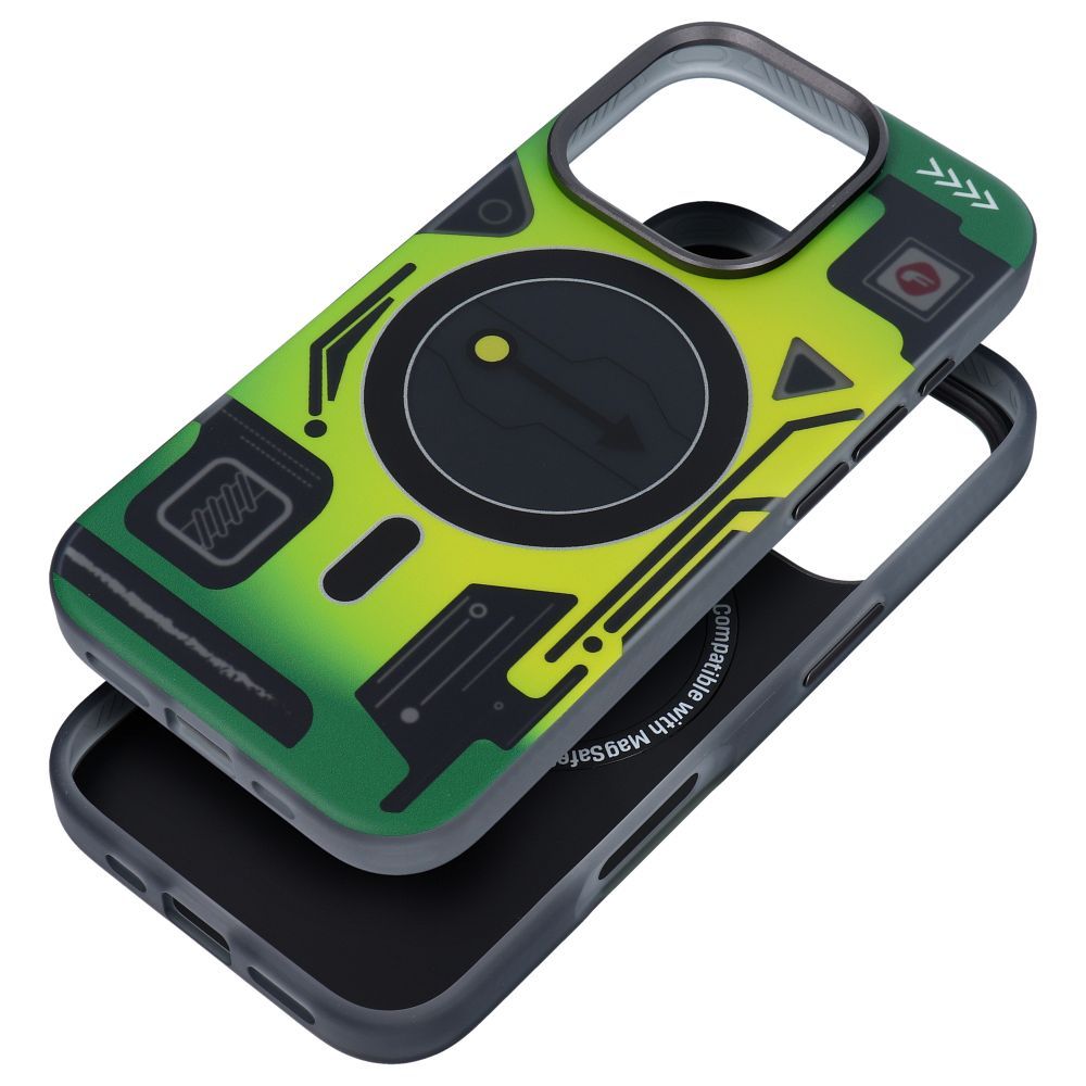 Viedtālruņa apvalks FORCELL F-PROTECT ar divslāņu 4D tehnoloģiju, militārā kritiena testa saderīgs ar MagSafe paredzēts IPHONE 16 PRO zaļš